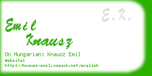 emil knausz business card